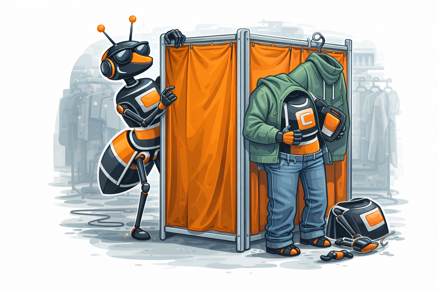 Ant holding a privacy screen